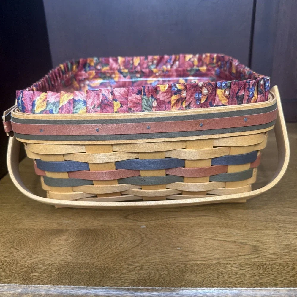 Longaberger 1997 Bountiful Harvest Basket Set Protector Liner Shades of Autumn